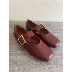 New Franco Sarto Square Toe Mary Jane Flats Buckle Balletcore Shoes Womens 9M